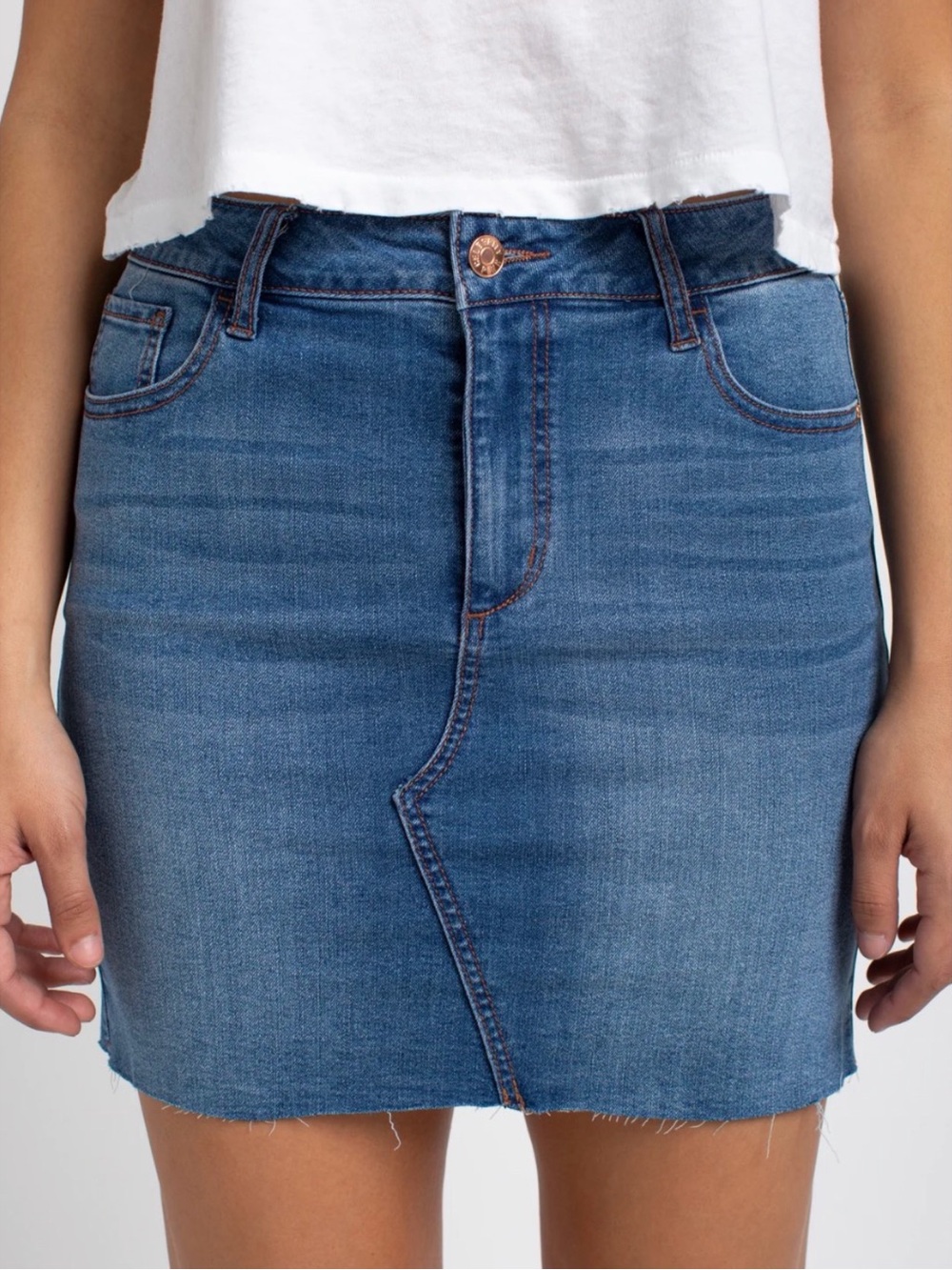Celebrity Pink The Cutie Blue Denim Stretch Mini Skirt